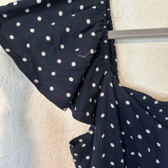 Old Navy Navy and White Polka Dot Wide-Leg Jumpsuit Size L - Picture 4 of 9